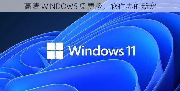 高清 WINDOWS 免费版，软件界的新宠